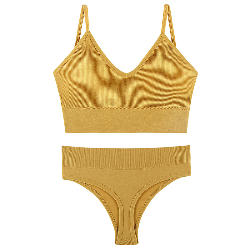  Women's Underwear Small Chest Push-up Thin Wireless Large Size Sports Sling Vest French Triangle Cup Bra Set