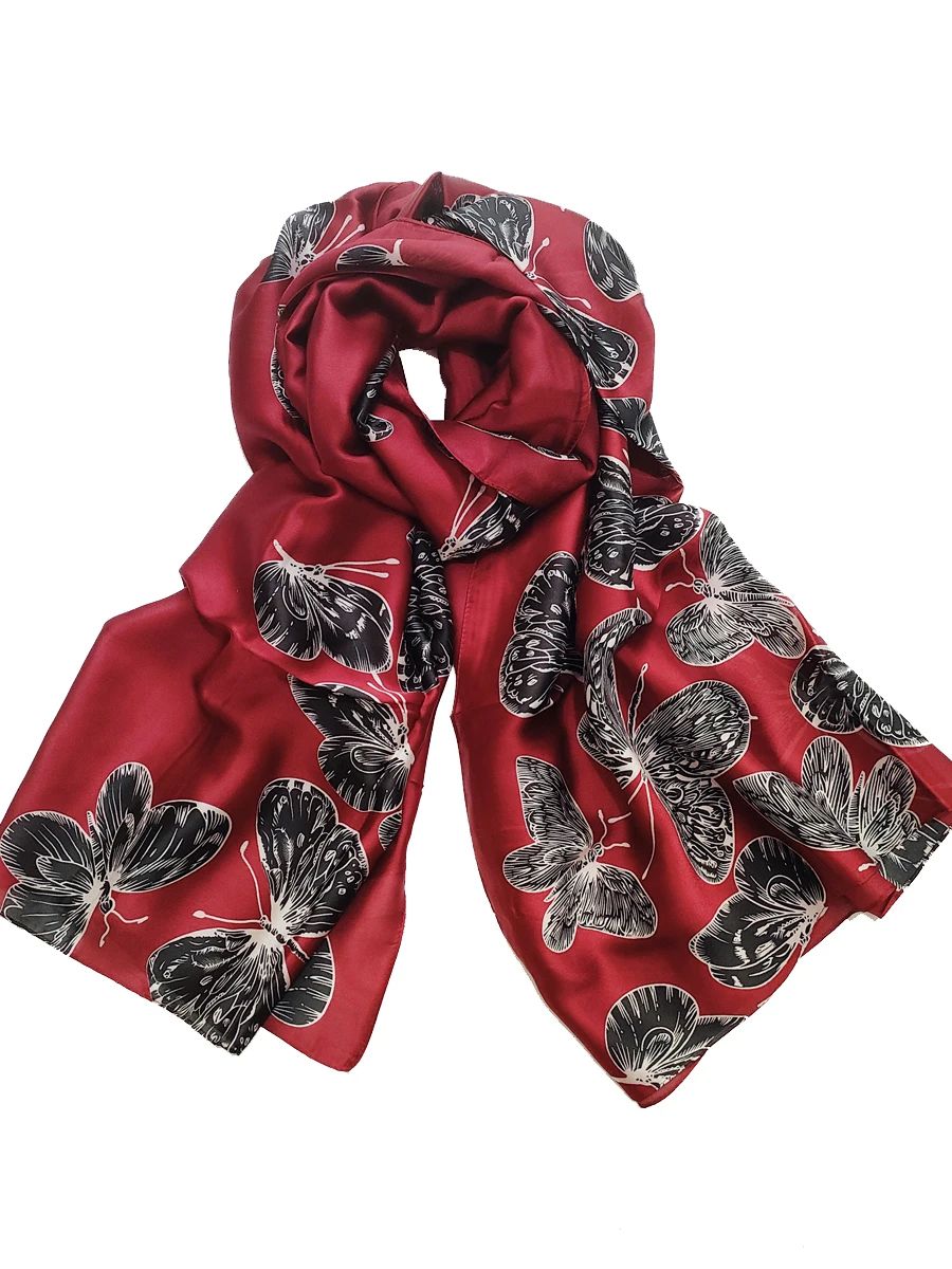  100% Natural Silk Scarf Women Luxury Brand Digital Print Flowers Silk Pashmina Shawl Female Long Bandana Foulard 2020 Oversize