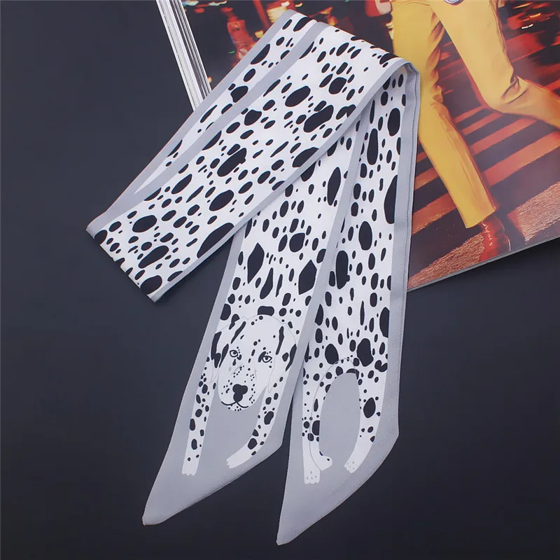  17 Colors Animal Print New Bag Skinny Silk Scarf For Women Luxury Brand Foulard Women Tie Fashion Head Scarves For Ladies