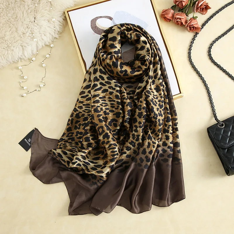  100% Natural Silk Scarf Women Luxury Brand Digital Print Flowers Silk Pashmina Shawl Female Long Bandana Foulard 2020 Oversize