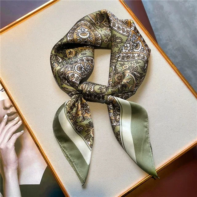  Luxury Silk Scarf Neckerchief Women's Silk Square Scarf Purse Scarf for Women Designer Silk Headscarf SJ01