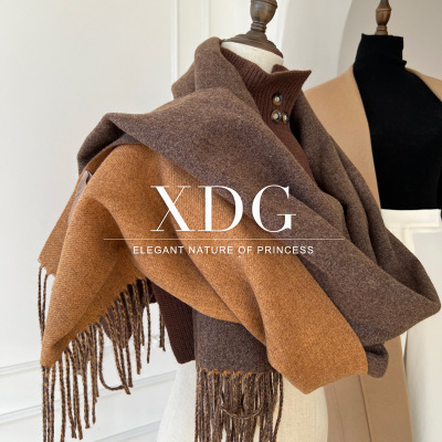  Double-sided Artificial Australian Wool Scarf Shawl
