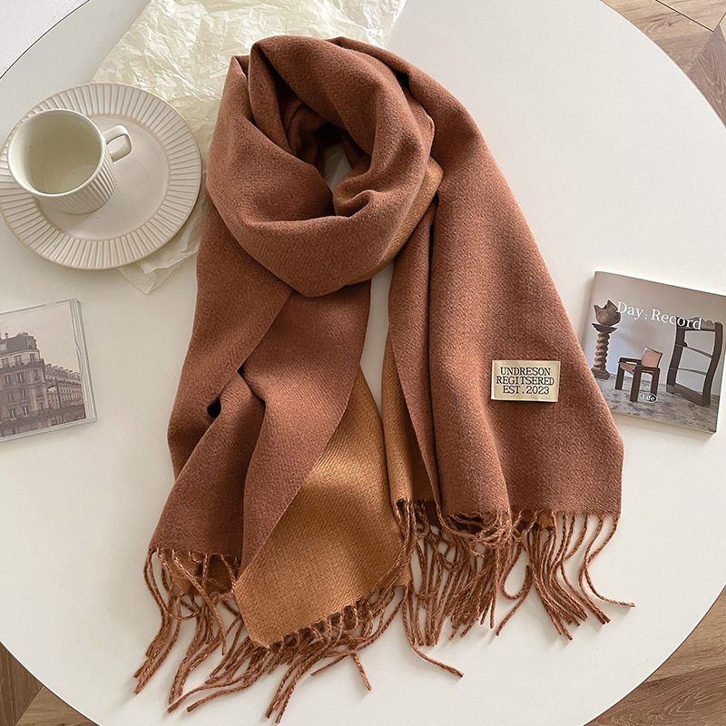  Double-sided Artificial Cashmere Scarf Women's Winter Warm Couple