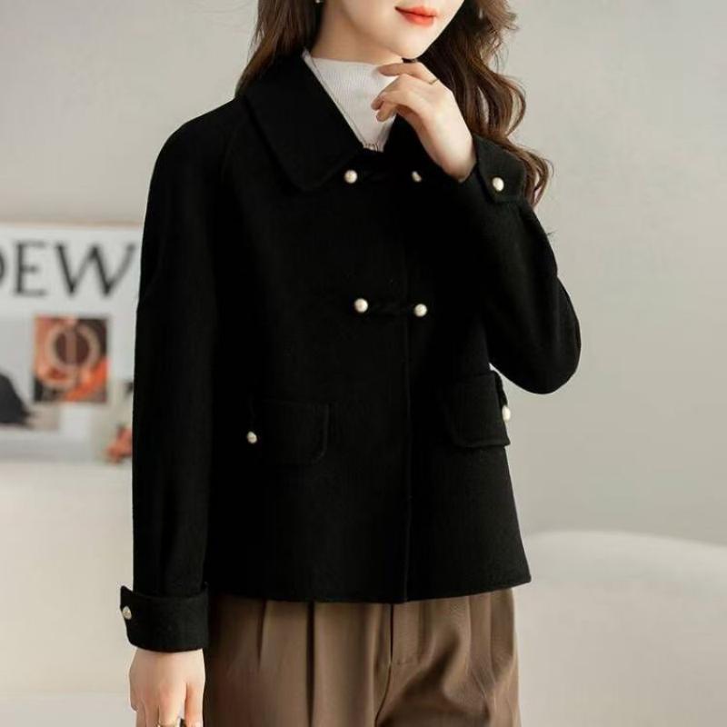  Fashionable Short Dragon-and-phoenix Wool Coat Loose Fit Plus Size
