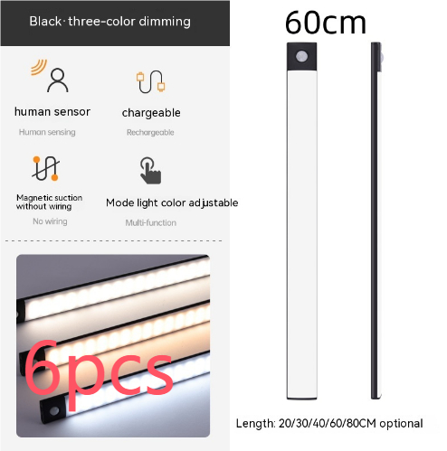  Smart Infrared Sensor Lamp Wireless Magnetic Long Cabinet Light With Rechargeable Hallway Wardrobe