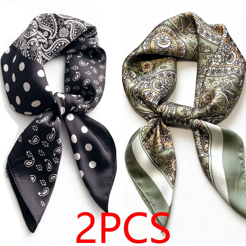  Luxury Silk Scarf Neckerchief Women's Silk Square Scarf Purse Scarf for Women Designer Silk Headscarf SJ01