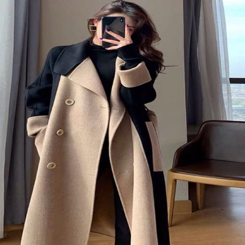  Long Coat Women's Double-sided Fleece Wool