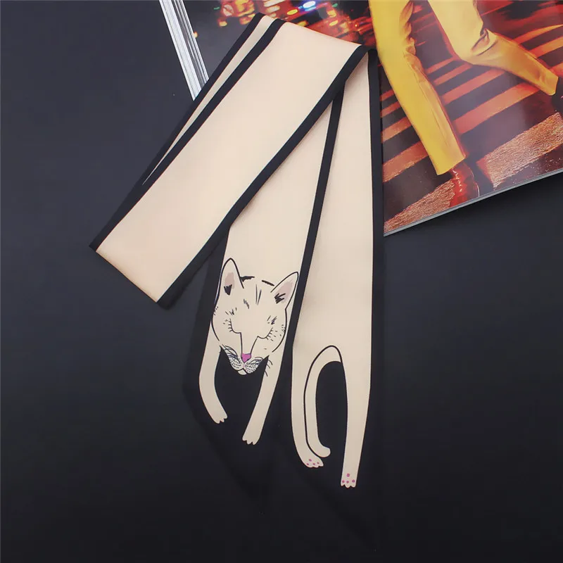  17 Colors Animal Print New Bag Skinny Silk Scarf For Women Luxury Brand Foulard Women Tie Fashion Head Scarves For Ladies