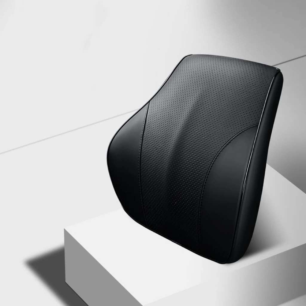 3D Nappa Leather Memory Foam Headrest Car Neck Pillow Support Neck Rest Pillow for Car Pain Relief Travel Neck Support