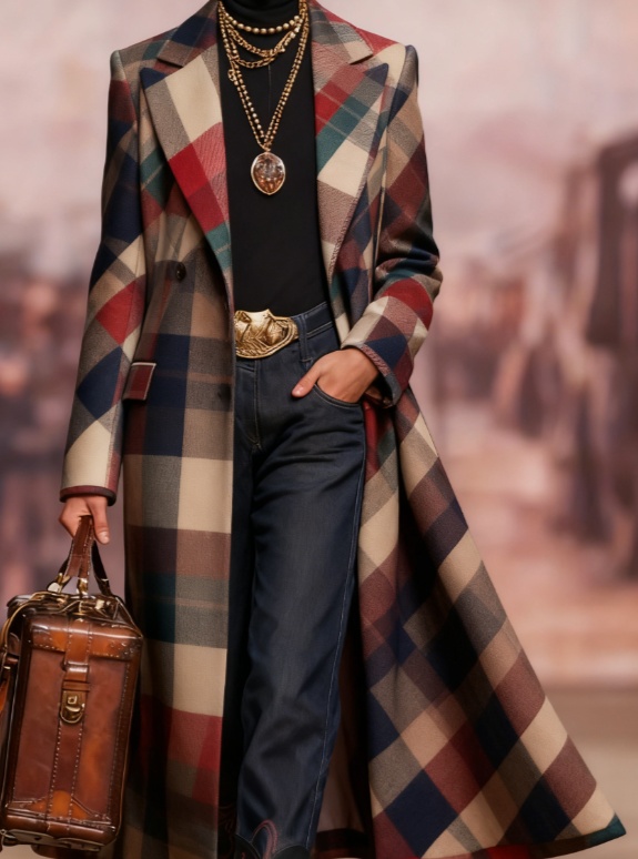  Retro-modern Casual Style Long Suit Coat