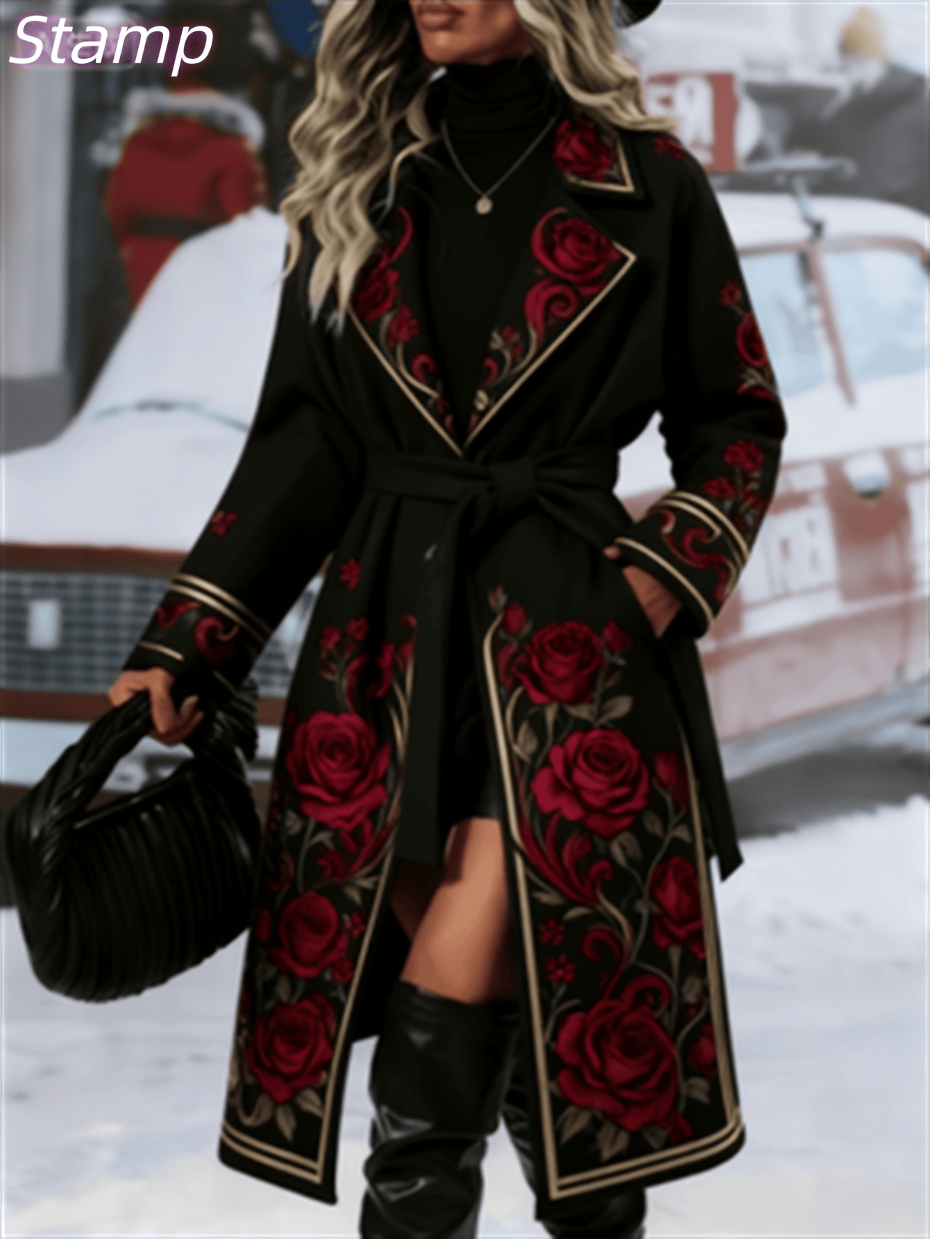 Women's Fashionable And Comfortable Printed Casual Long Coat