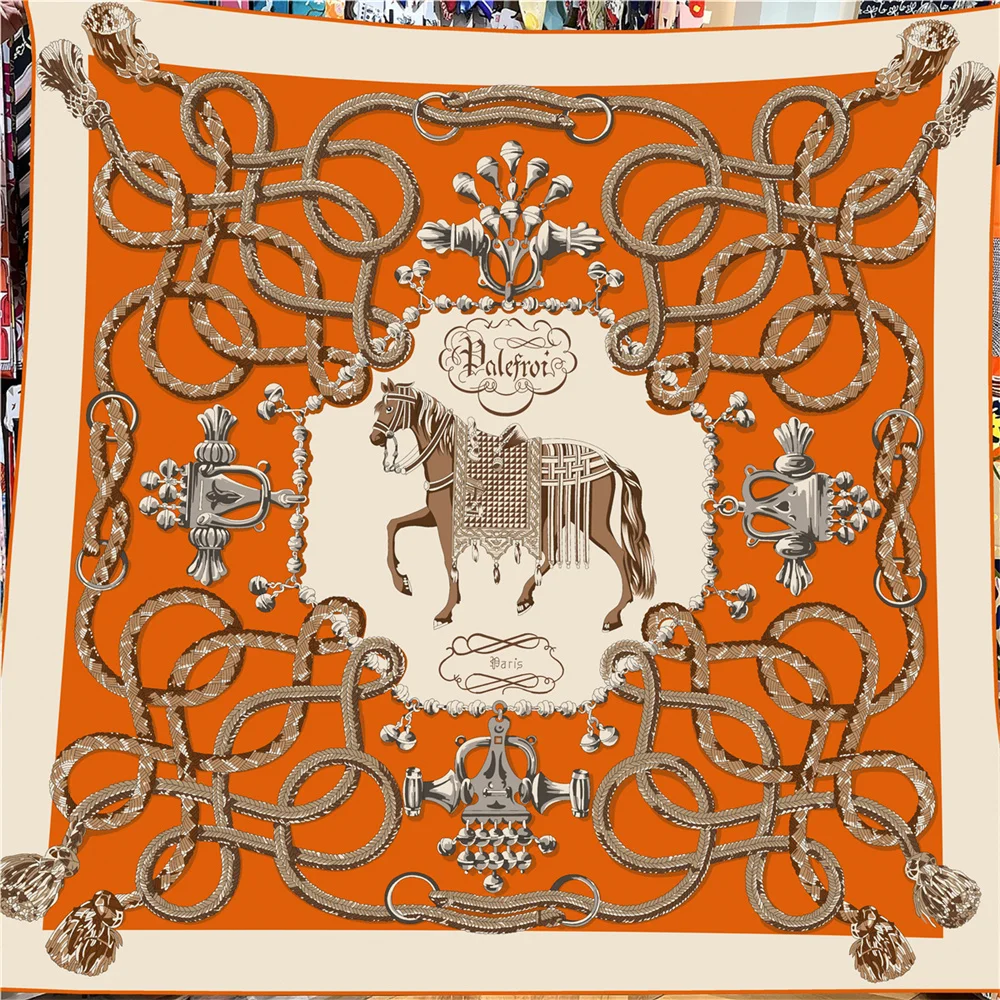  Winter Silk Cashmere Scarf Women Cashew Printed Shawls Warm Pashmina Square Scarves Wraps Brand Hijabs Lady Big Bandana 135CM