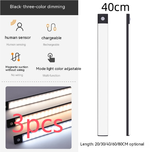  Smart Infrared Sensor Lamp Wireless Magnetic Long Cabinet Light With Rechargeable Hallway Wardrobe