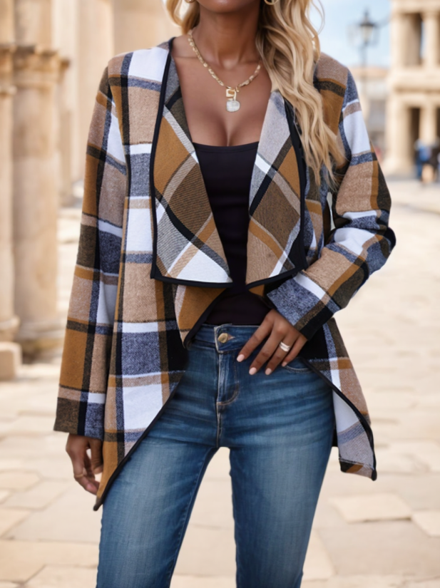  Women'S Plaid Trench Coat