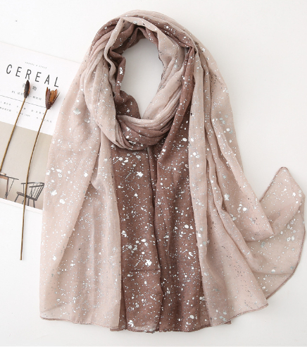  Hot Silver Gradient Personalized Scarf Thickened Warm Scarf Dual-use Shawl
