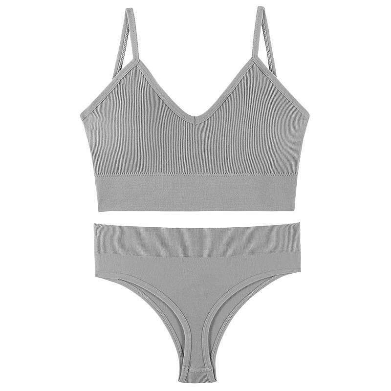  Women's Underwear Small Chest Push-up Thin Wireless Large Size Sports Sling Vest French Triangle Cup Bra Set