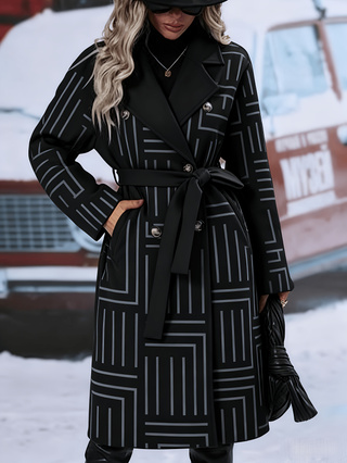  Women's Fashionable And Comfortable Printed Casual Long Coat