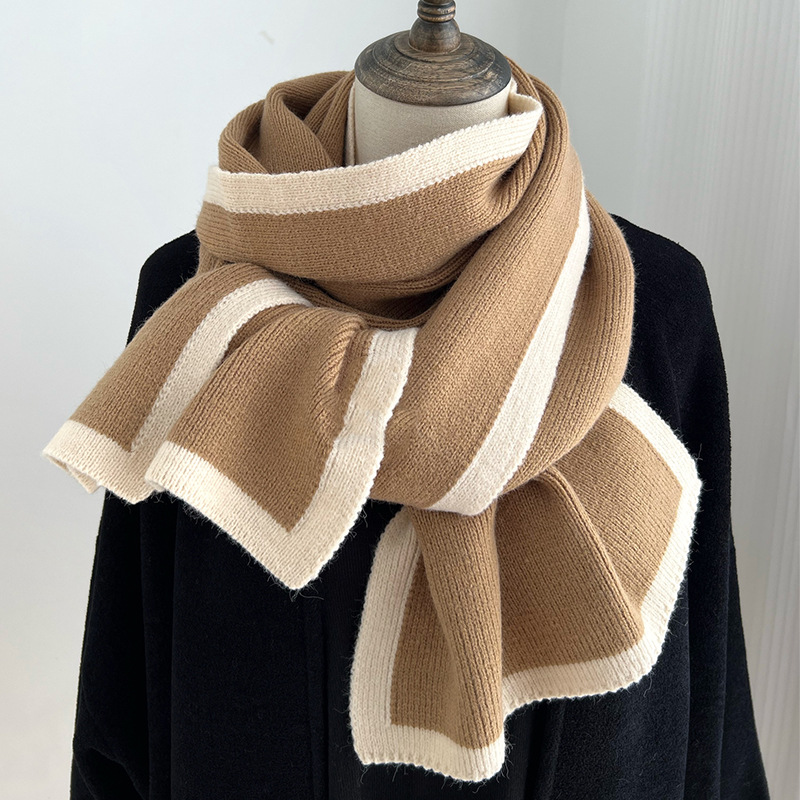  Color Matching Scarf Knitted Wool Scarf