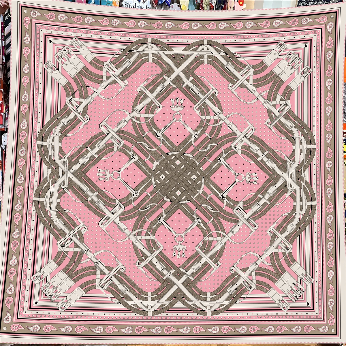  Winter Silk Cashmere Scarf Women Cashew Printed Shawls Warm Pashmina Square Scarves Wraps Brand Hijabs Lady Big Bandana 135CM