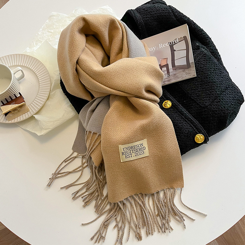  Double-sided Artificial Cashmere Scarf Women's Winter Warm Couple