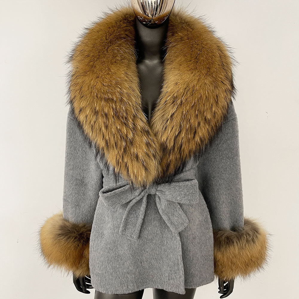 Gray Fur Collar