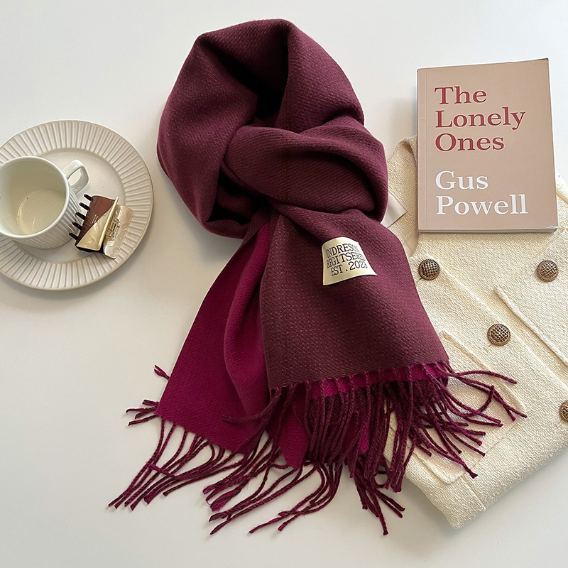  Double-sided Artificial Cashmere Scarf Women's Winter Warm Couple