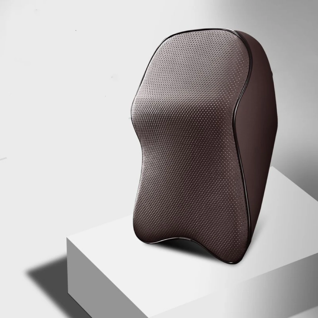 3D Nappa Leather Memory Foam Headrest Car Neck Pillow Support Neck Rest Pillow for Car Pain Relief Travel Neck Support