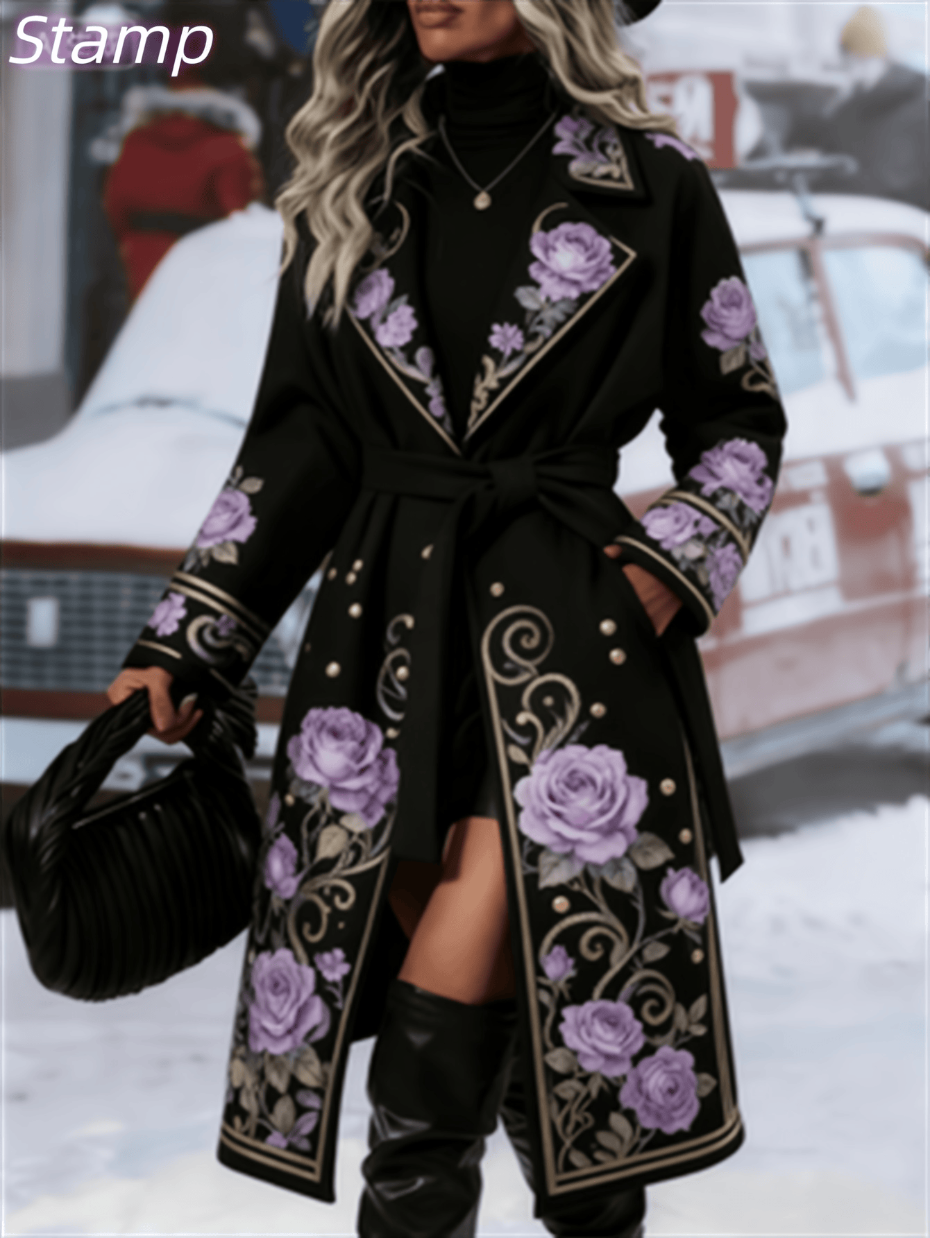  Women's Fashionable And Comfortable Printed Casual Long Coat