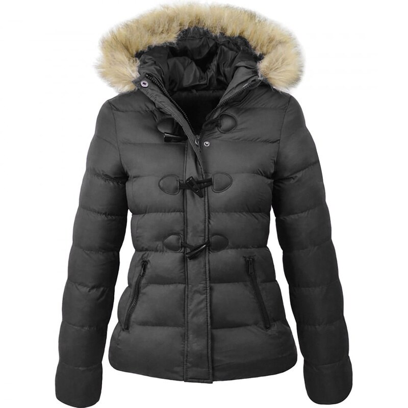  Horn buckle decoration women's cotton coat