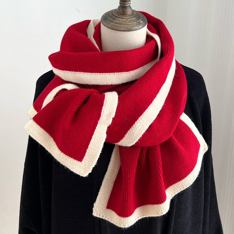  Color Matching Scarf Knitted Wool Scarf