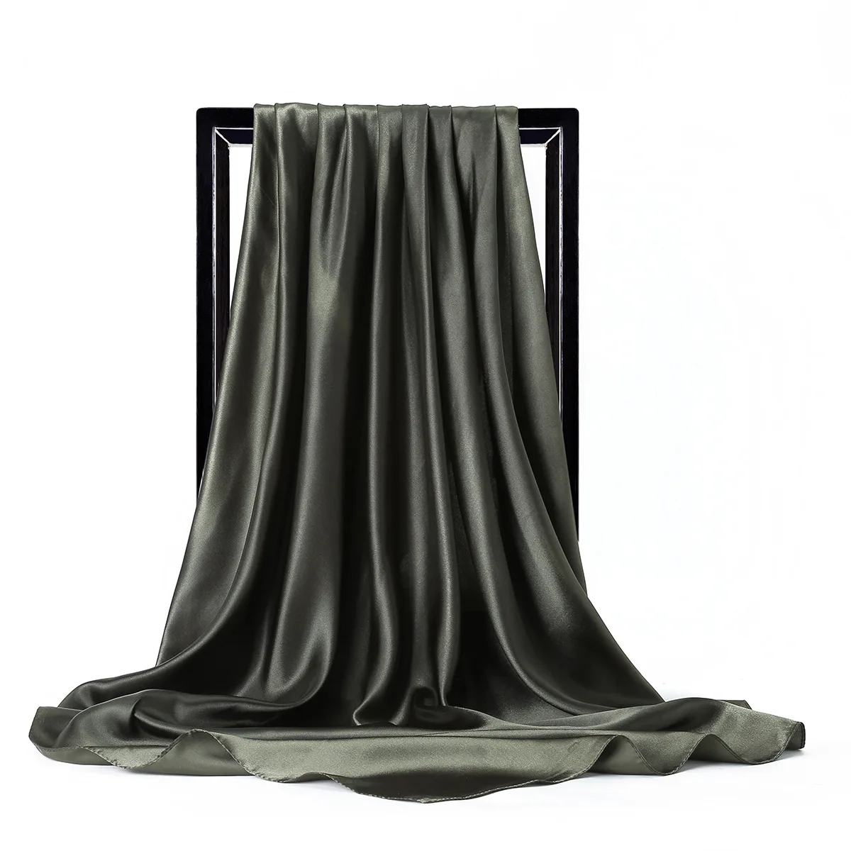  Luxury Brand Silk Scarf Women Satin Solid color Hijab Scarves Muslim Pareo Bandana Female Shawl Wrap Headband Foulard 90*90cm