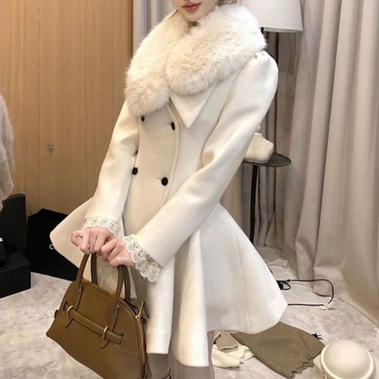  Women's Thickened Warm Woolen Long Coat