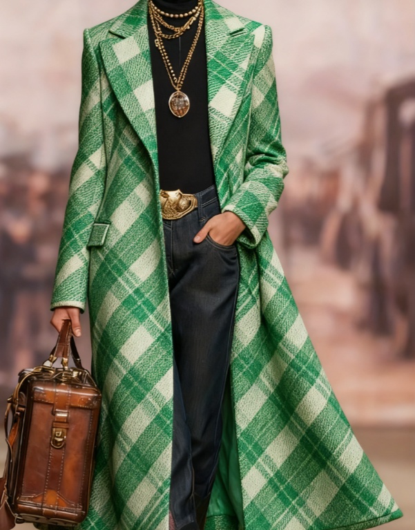  Retro-modern Casual Style Long Suit Coat