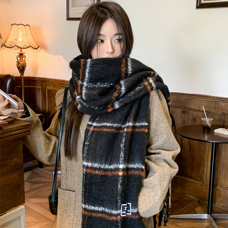  Fashion Scarf Casual Plaid Printed Warm Neck Protection Scarf