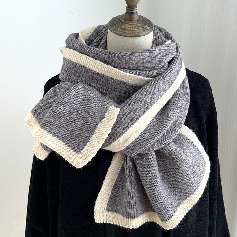  Color Matching Scarf Knitted Wool Scarf