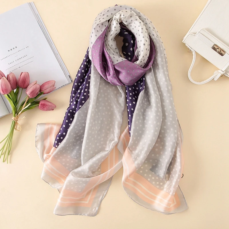  100% Natural Silk Scarf Women Luxury Brand Digital Print Flowers Silk Pashmina Shawl Female Long Bandana Foulard 2020 Oversize