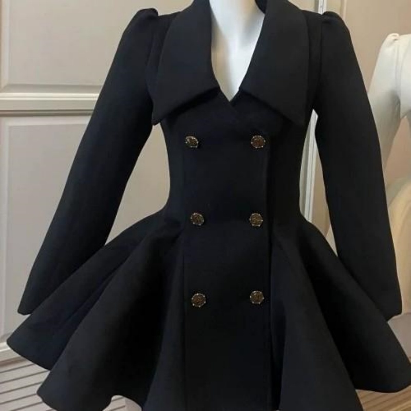  Women's Thickened Warm Woolen Long Coat