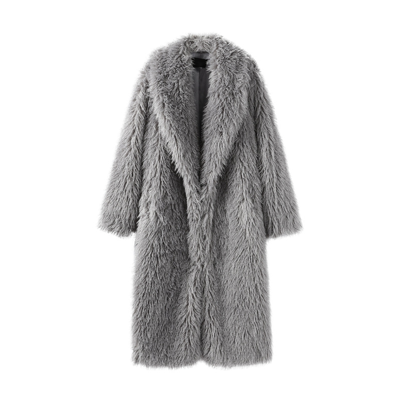 Women's Mid-length Coat Suit-collar Overcoat Extra-thick