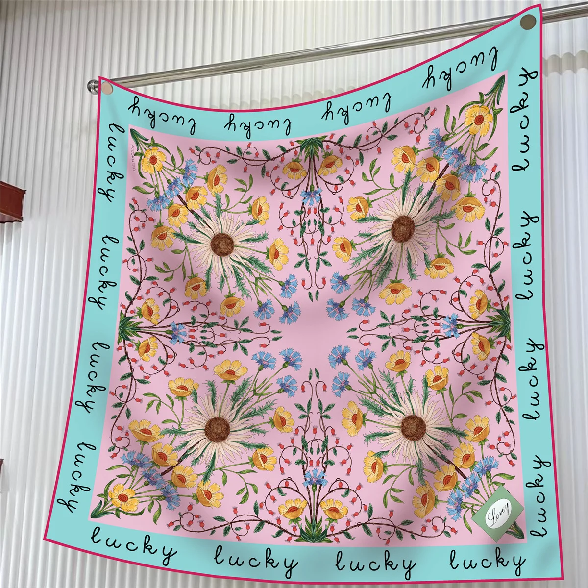  90cm Brand Square Scarf Women Fashion Floral Twill Silk Scarf Shawl Hijab Luxury Bandana Foulard Neckerchief Head Scarf For Lady