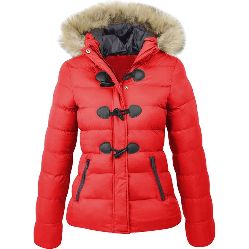  Horn buckle decoration women's cotton coat