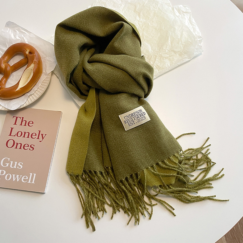  Double-sided Artificial Cashmere Scarf Women's Winter Warm Couple