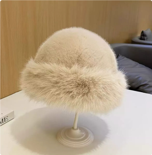 Plush Cold-proof Mink Fur Bucket Hat Warm