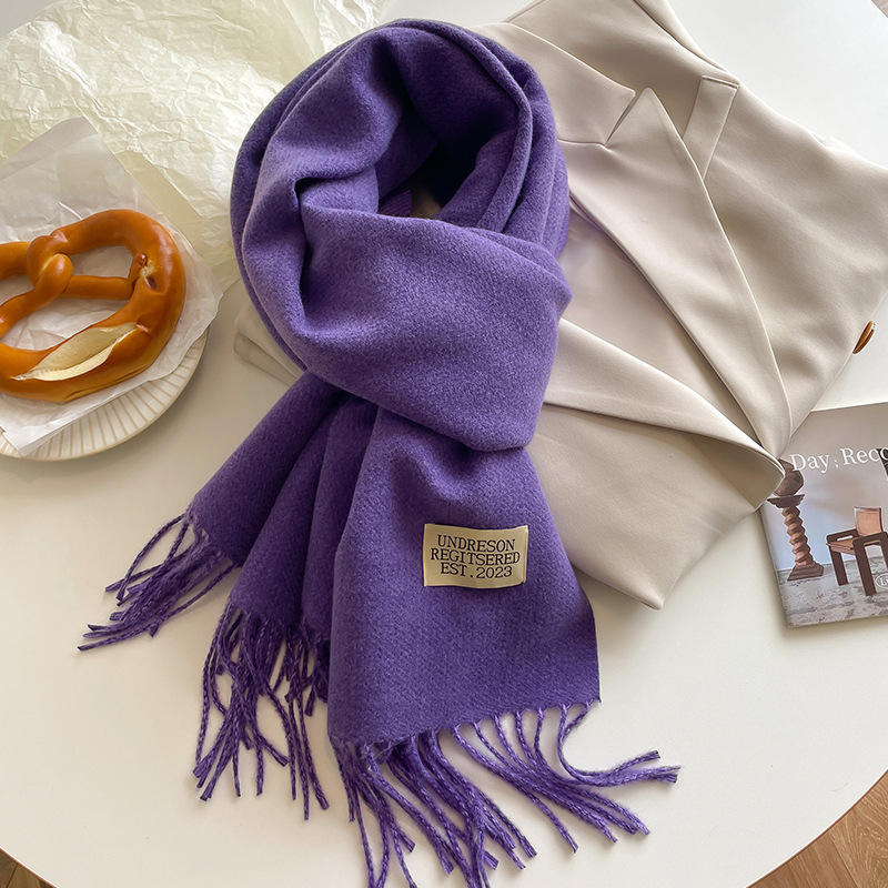 Double-sided Artificial Cashmere Scarf Women's Winter Warm Couple
