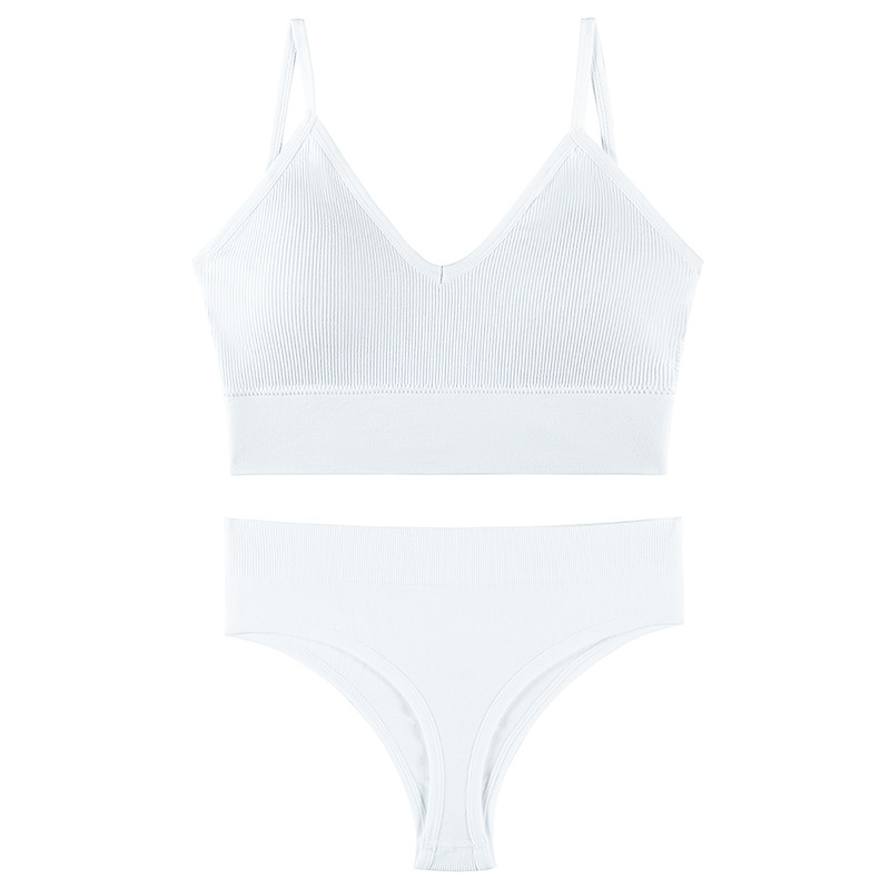  Women's Underwear Small Chest Push-up Thin Wireless Large Size Sports Sling Vest French Triangle Cup Bra Set