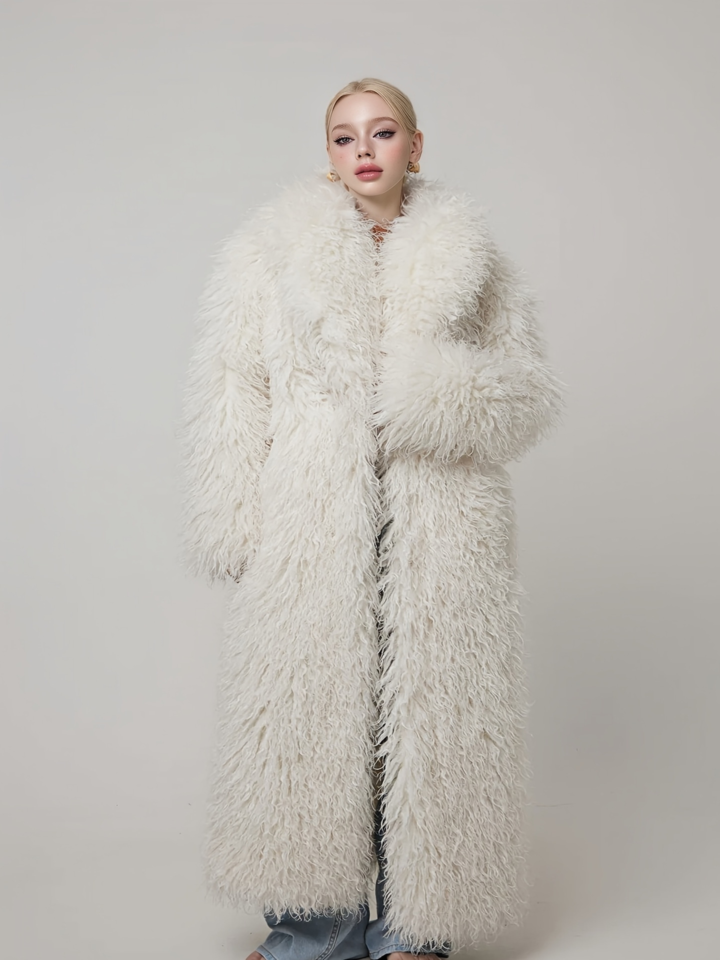  Women's Mid-length Coat Suit-collar Overcoat Extra-thick