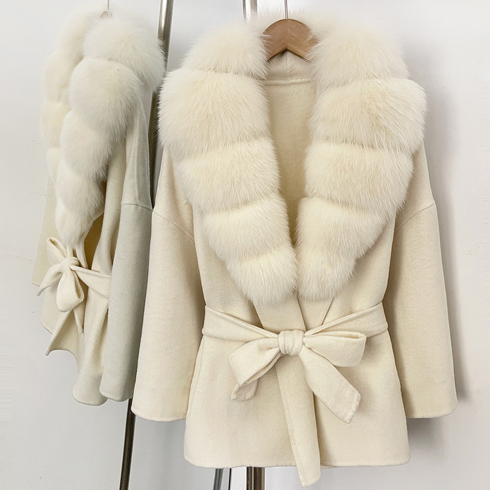 Beige Sleeveless Fur