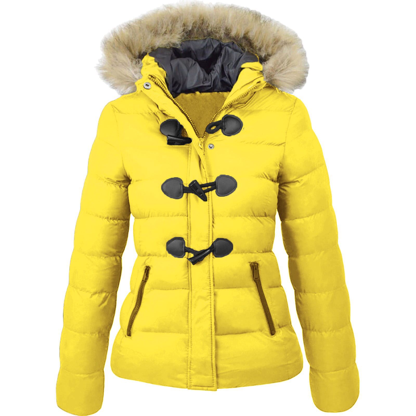  Horn buckle decoration women's cotton coat