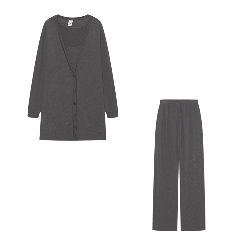  Knitted Three-Piece Women's New Coat Vest Pants Suit