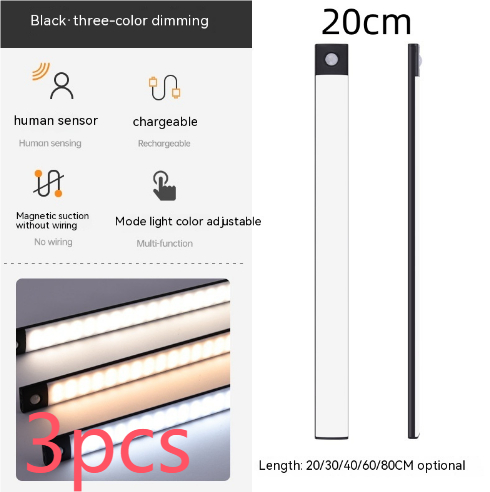  Smart Infrared Sensor Lamp Wireless Magnetic Long Cabinet Light With Rechargeable Hallway Wardrobe