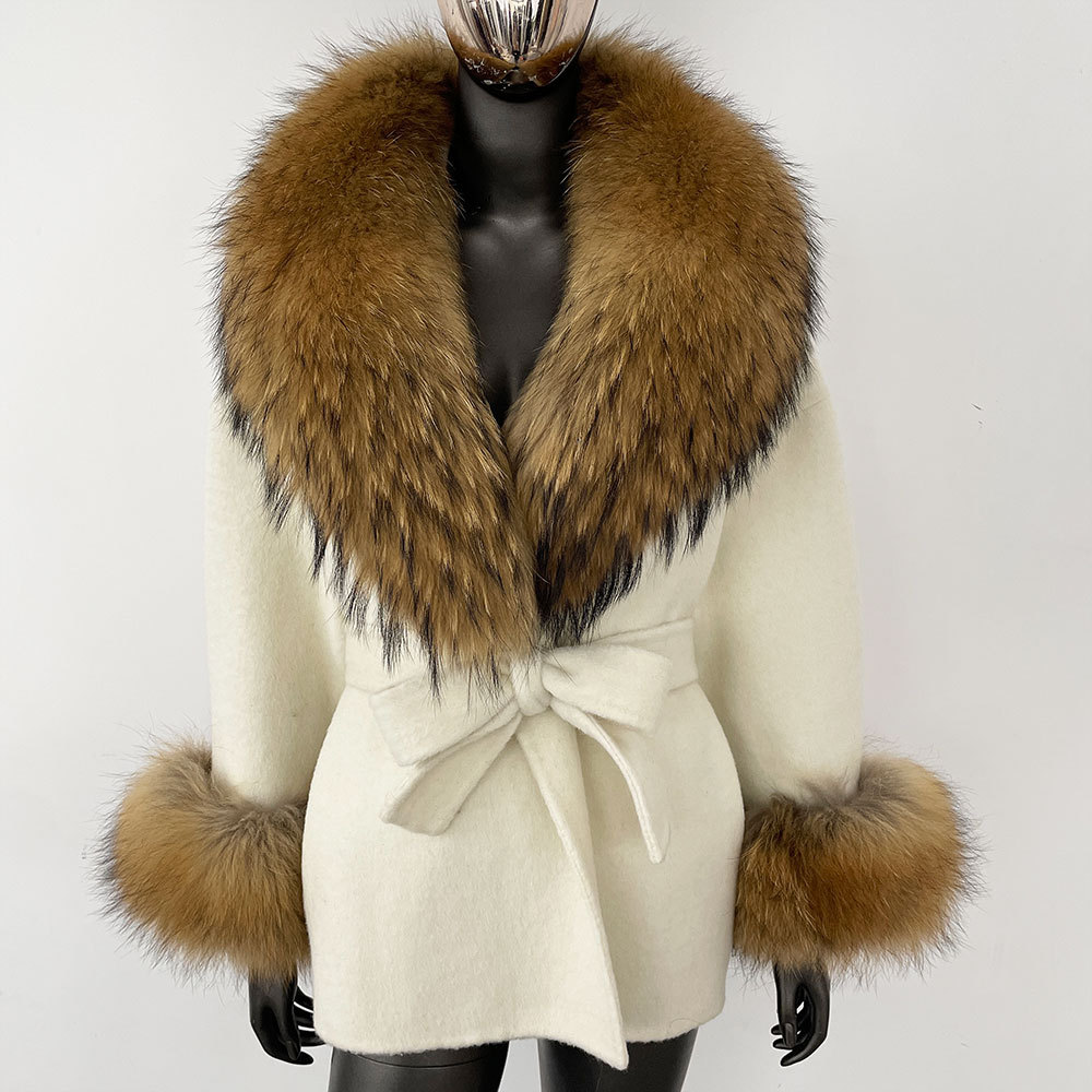 Beige Raccoon Fur